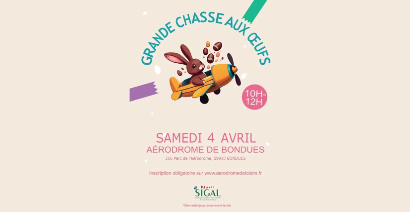 Grande chasse aux oeufs à l'aérodrome de Bondues