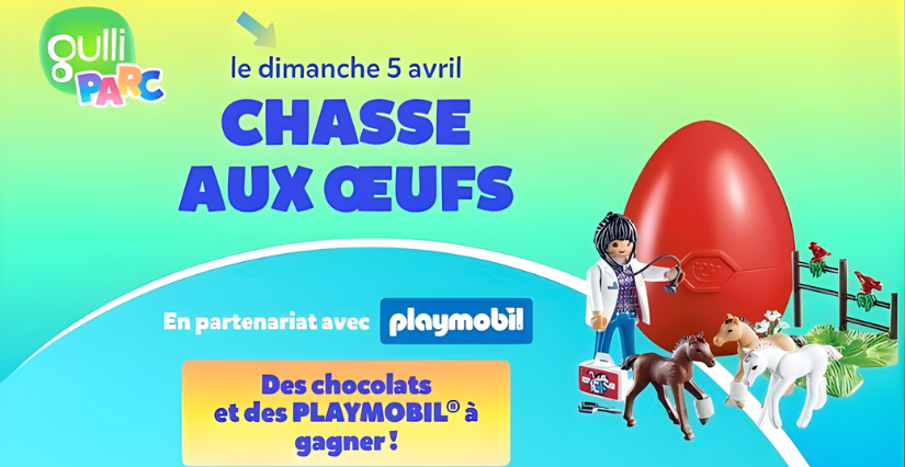 Chasse aux Œufs Playmobil dans les Gulli Parcs de Lomme et Vendeville
